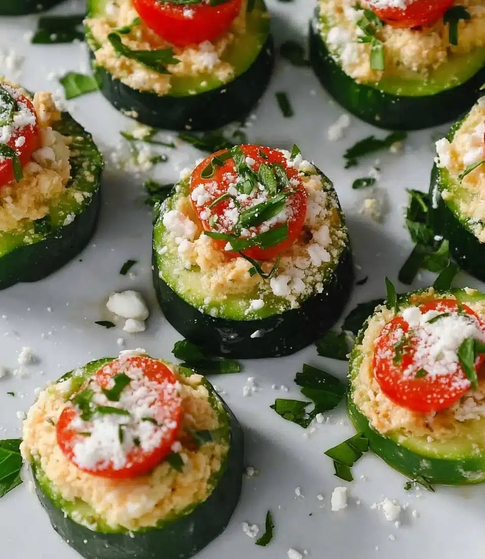 Delicious cucumber bites served as a healthy appetizer