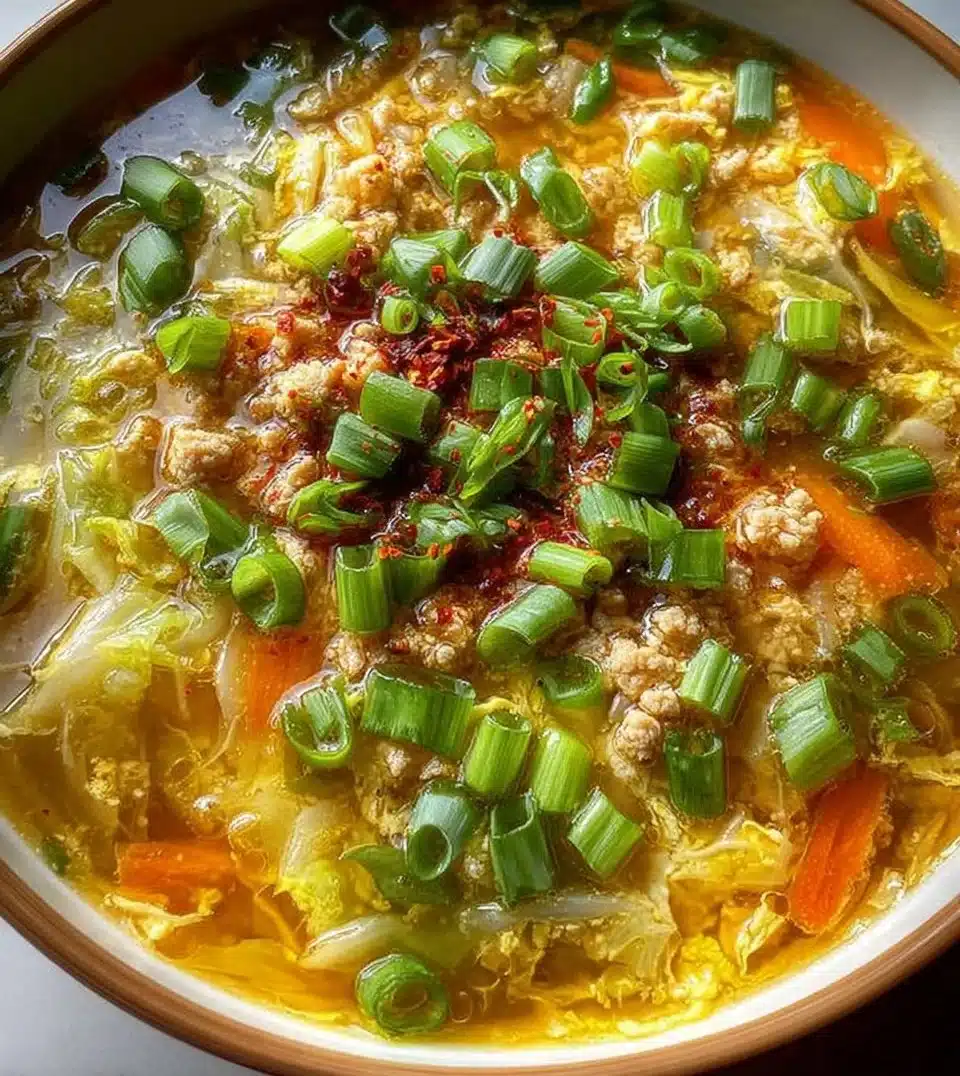 Egg Roll Soup with Green Onions and Ginger