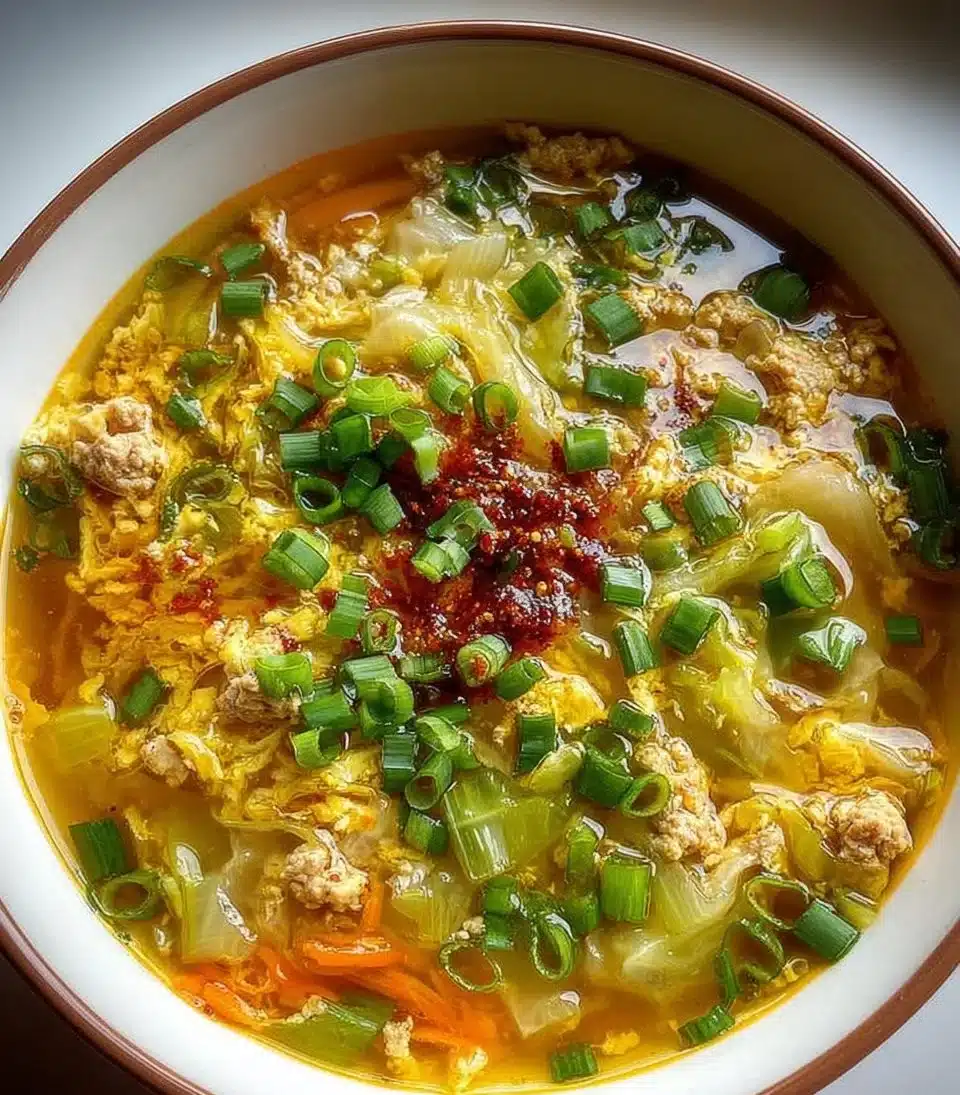 Egg Roll Soup with Green Onions and Ginger