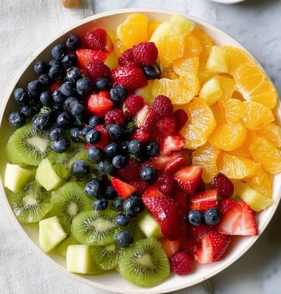 Honey Lime Rainbow Fruit Salad