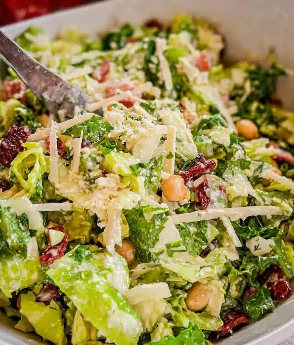 A colorful La Scala Chopped Salad showcasing fresh vegetables and dressing.
