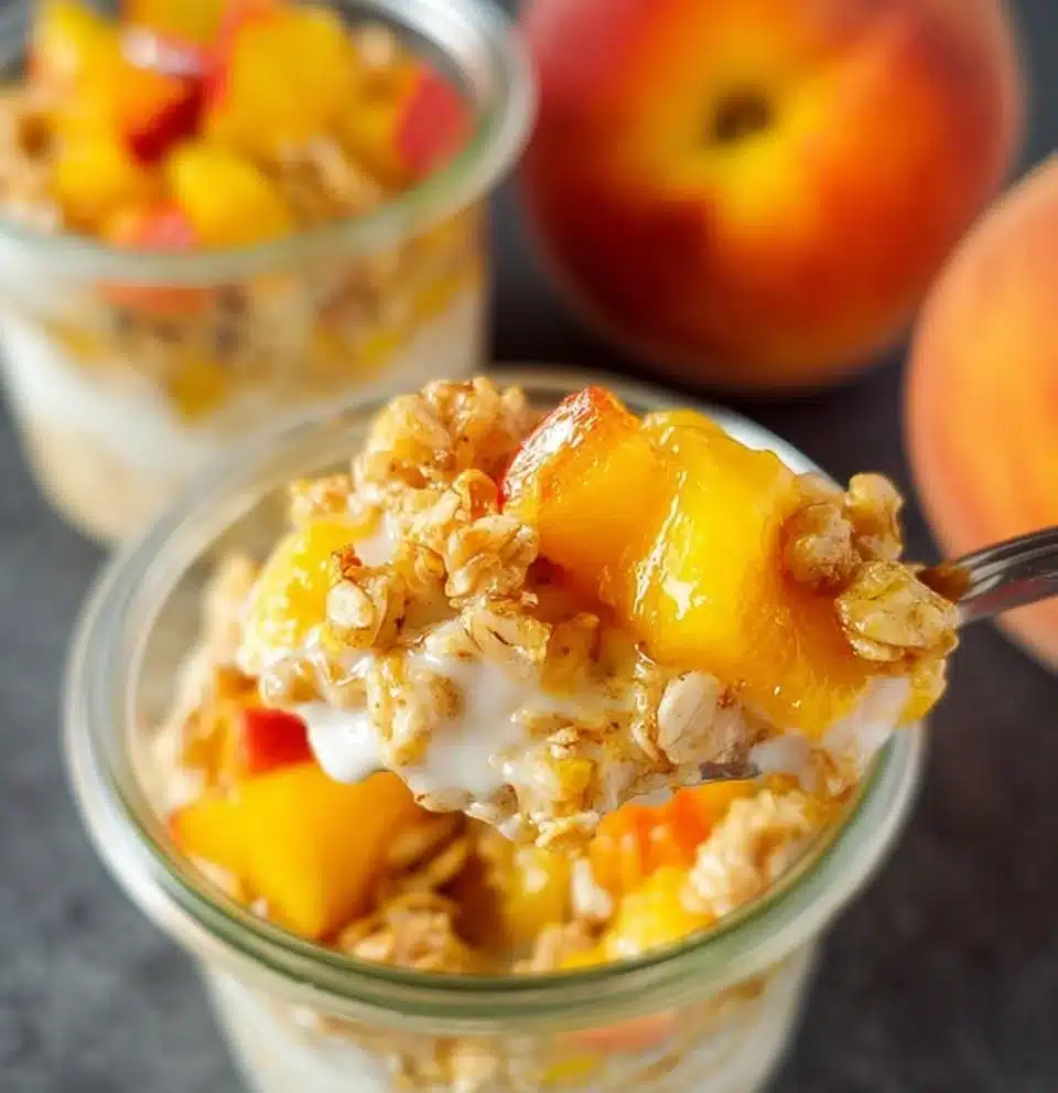 Peach Cobbler Overnight Oats