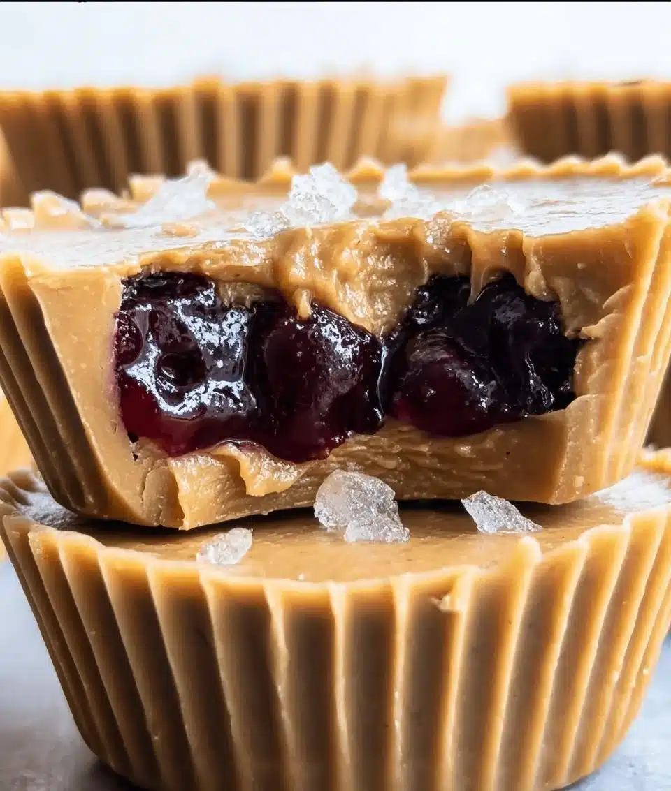Delicious peanut butter cups filled with fruit jelly for a tasty treat