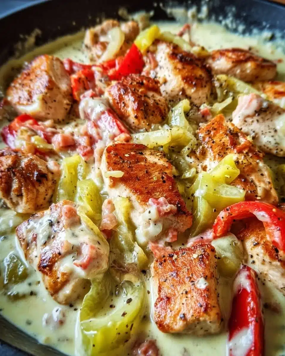 Deliciously spicy Pepper Chicken served on a plate with fresh herbs