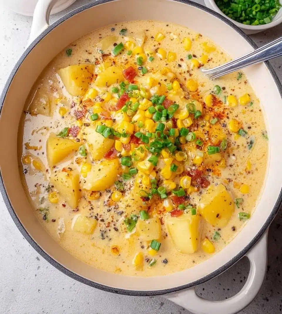 Potato and Corn Chowder with Bacon