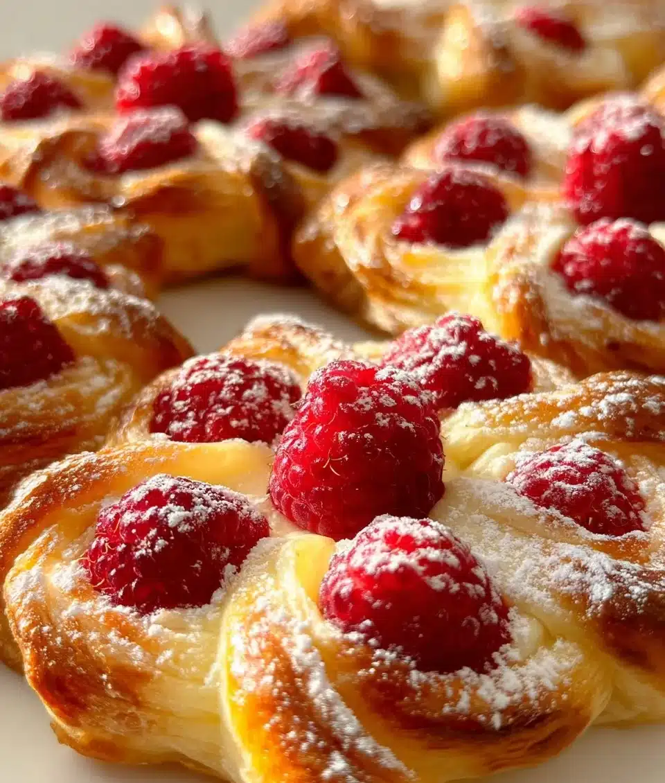Raspberry Custard Pastries with flaky crust and creamy filling