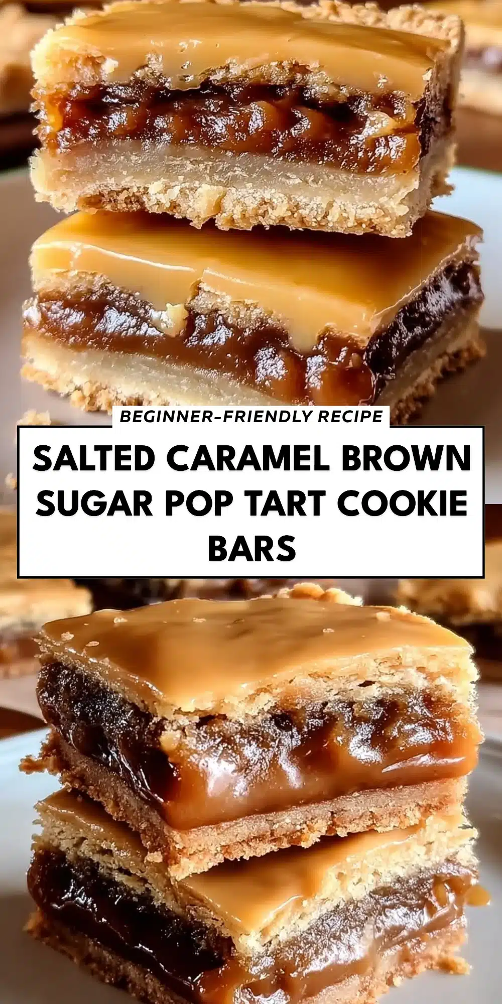 Salted Caramel Brown Sugar Pop Tart Cookie Bars