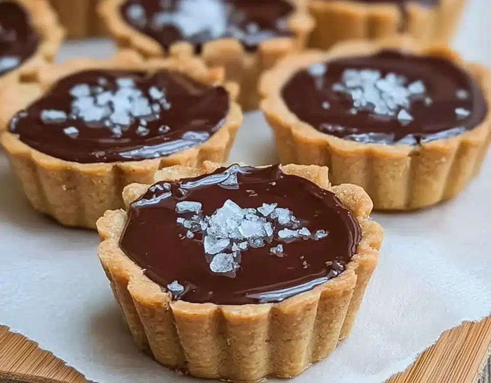 Delicious salted chocolate tarts with a rich filling and flaky crust.