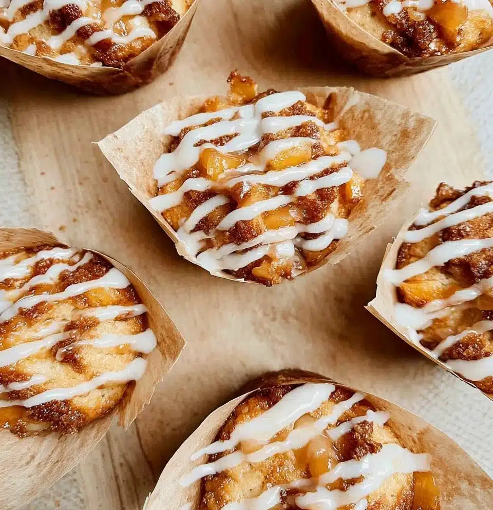 Sourdough Peach Coffee Cake Muffins