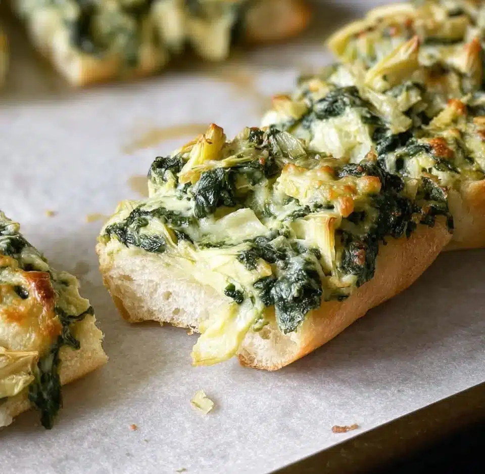 Spinach Artichoke French Bread Pizza