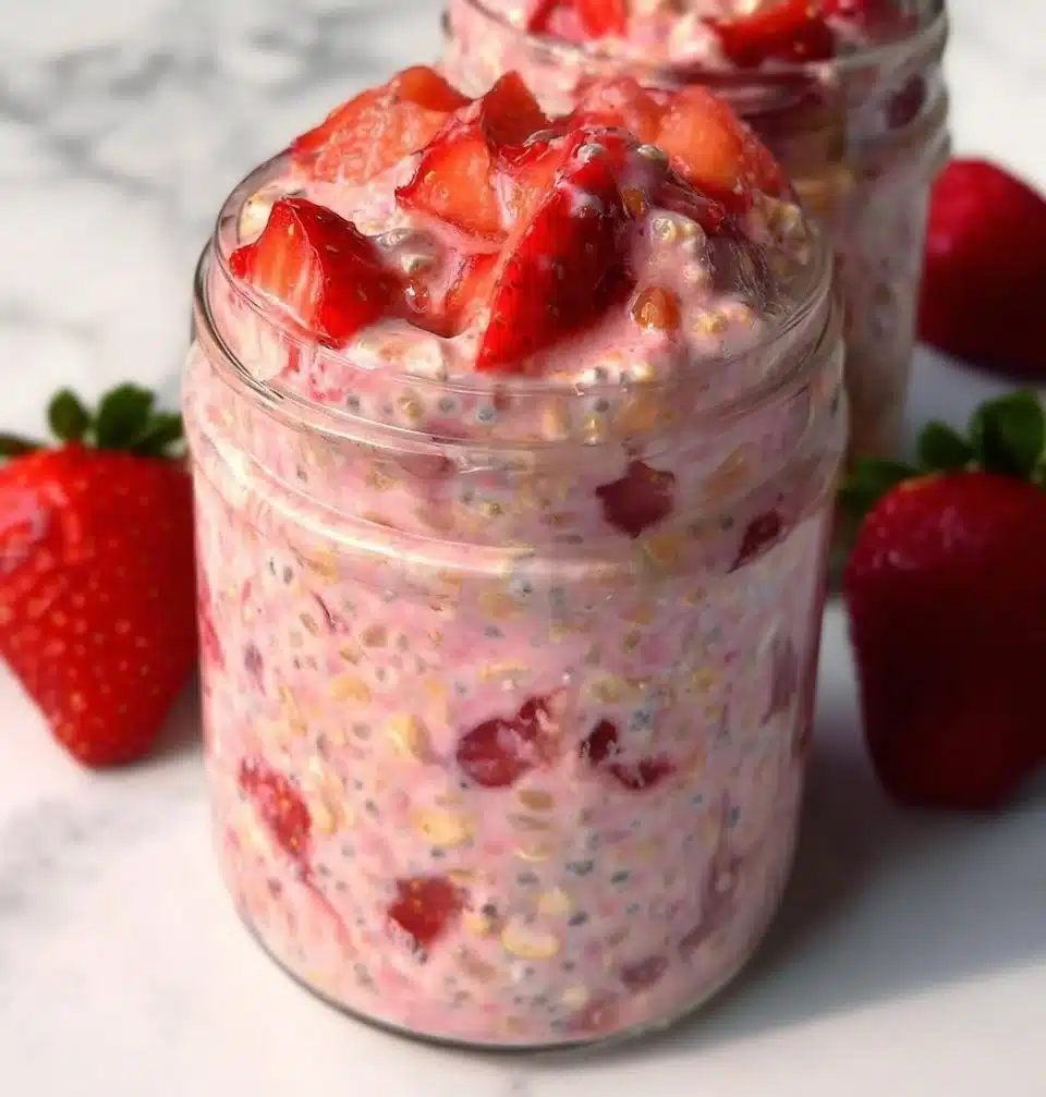 Strawberries and Cream Overnight Oats
