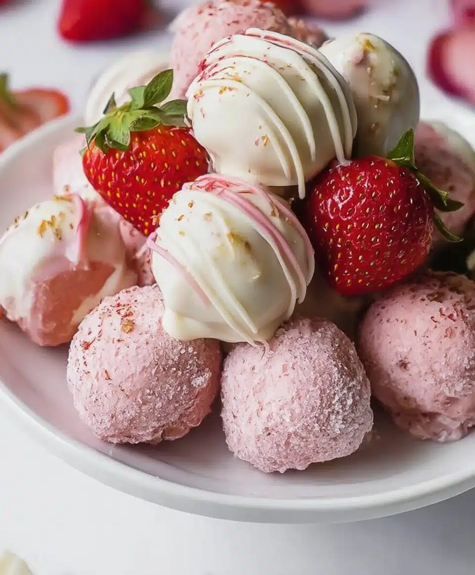 Strawberry Cheesecake Truffles