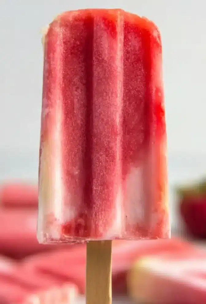 Strawberry Lemonade Greek Yogurt Popsicles