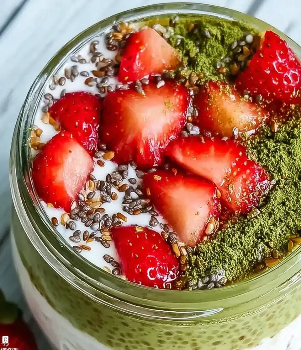 Strawberry Matcha Overnight Oats