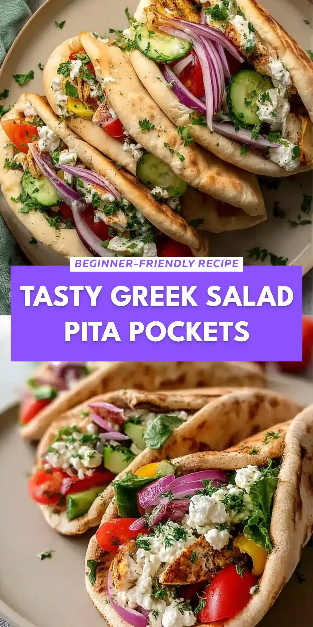 Tasty Greek Salad Pita Pockets
