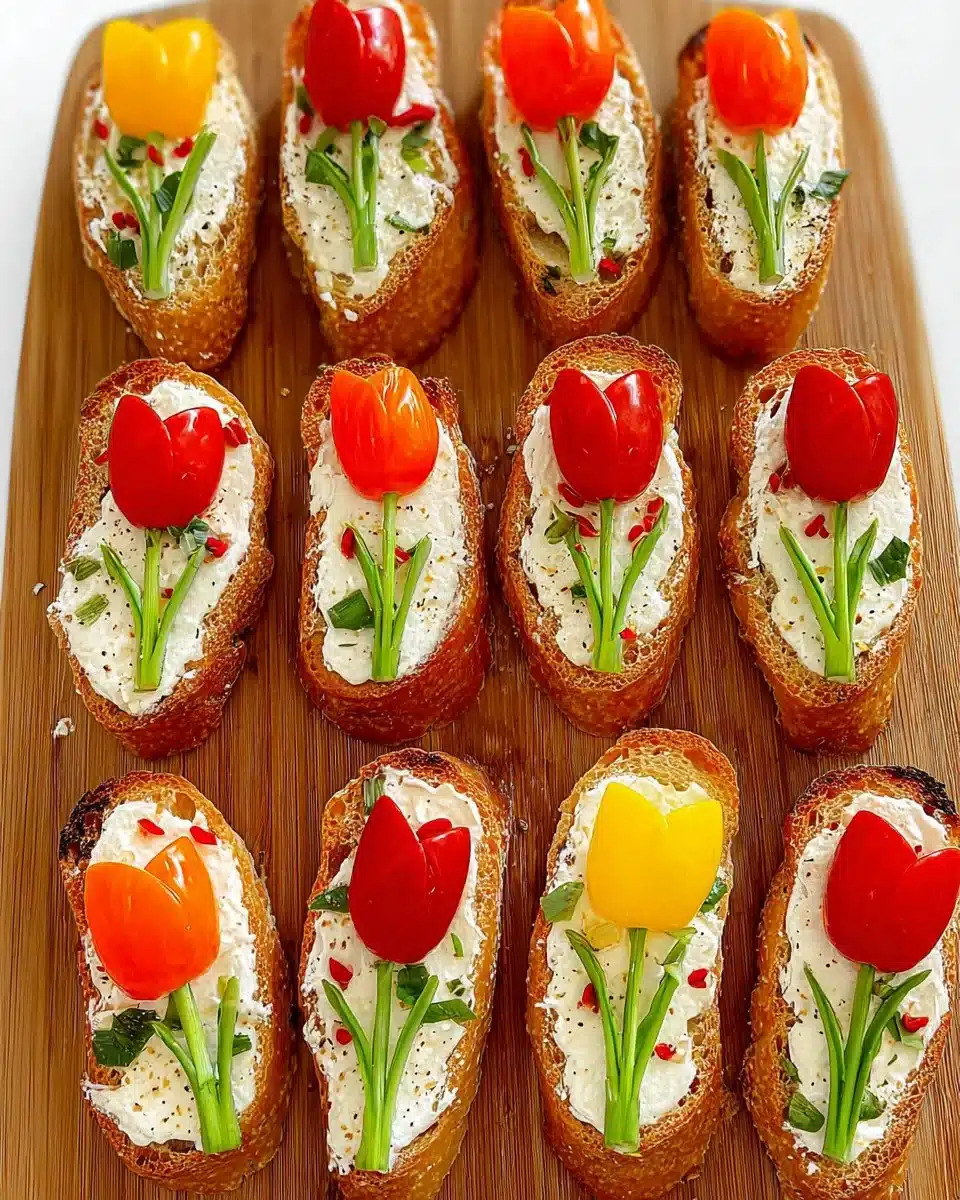 Tomato Tulip Crostini