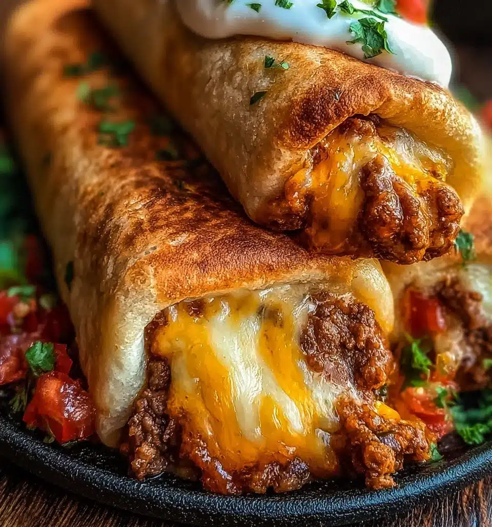 Beef and Cheese Chimichangas