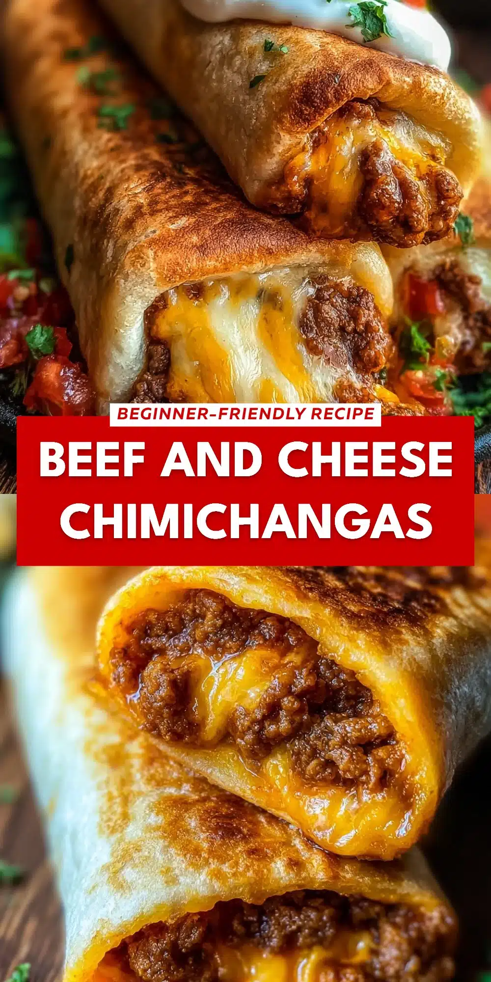 Beef and Cheese Chimichangas