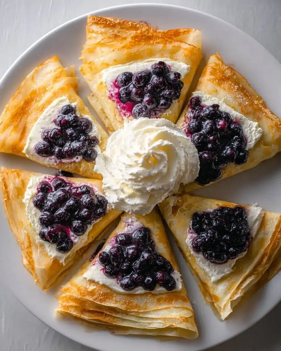 Blueberry Cream Cheese Crepes