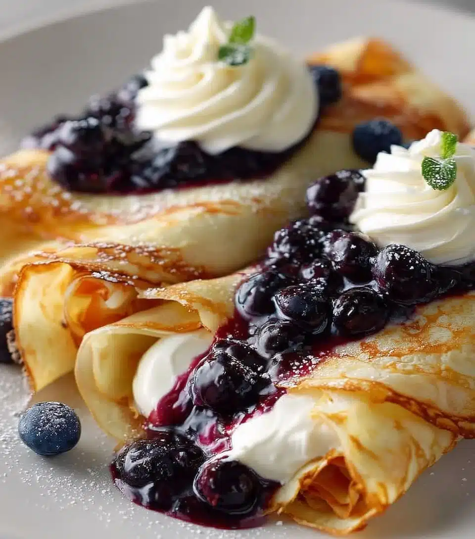 Blueberry Cream Cheese Crepes