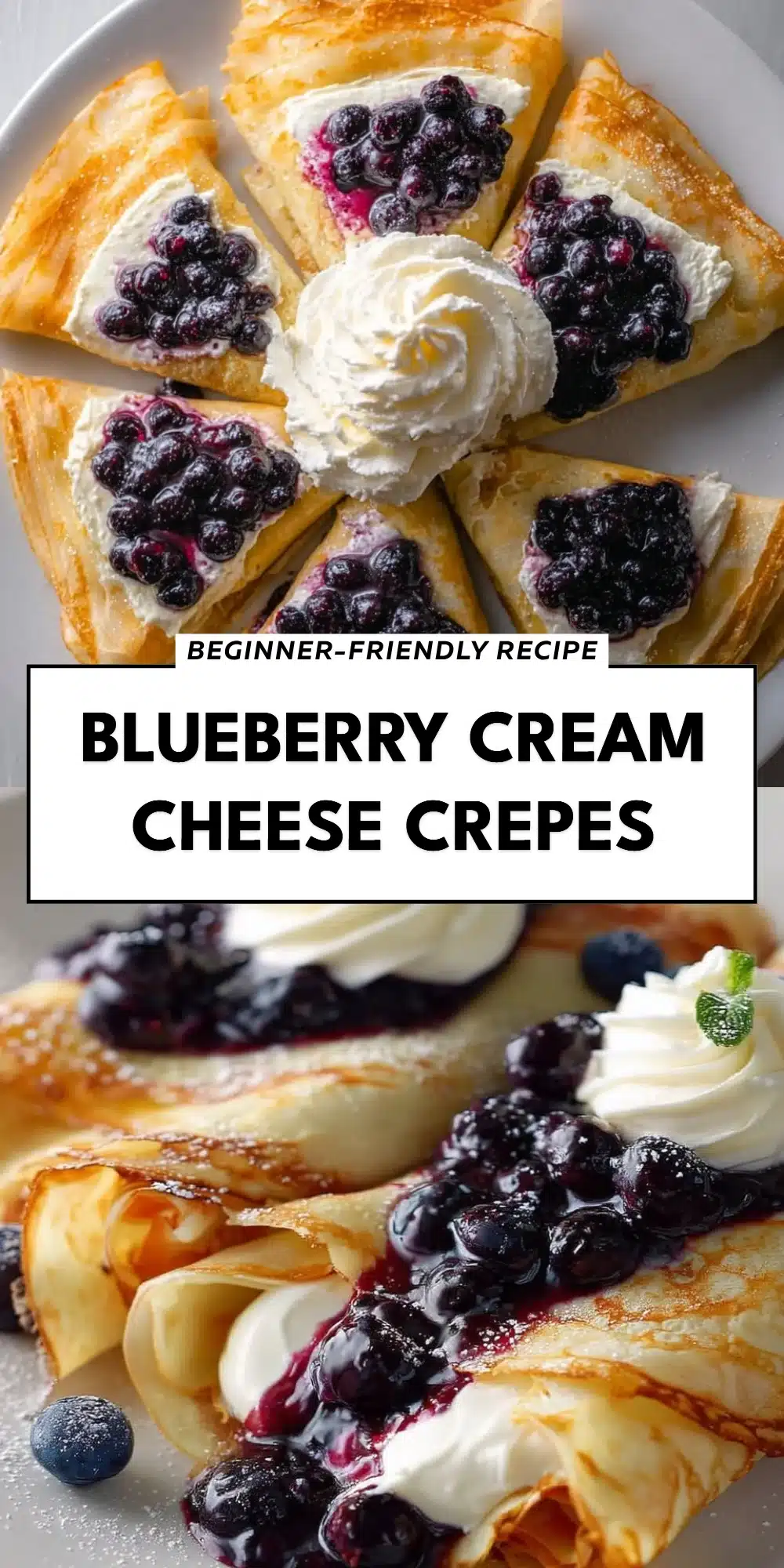 Blueberry Cream Cheese Crepes