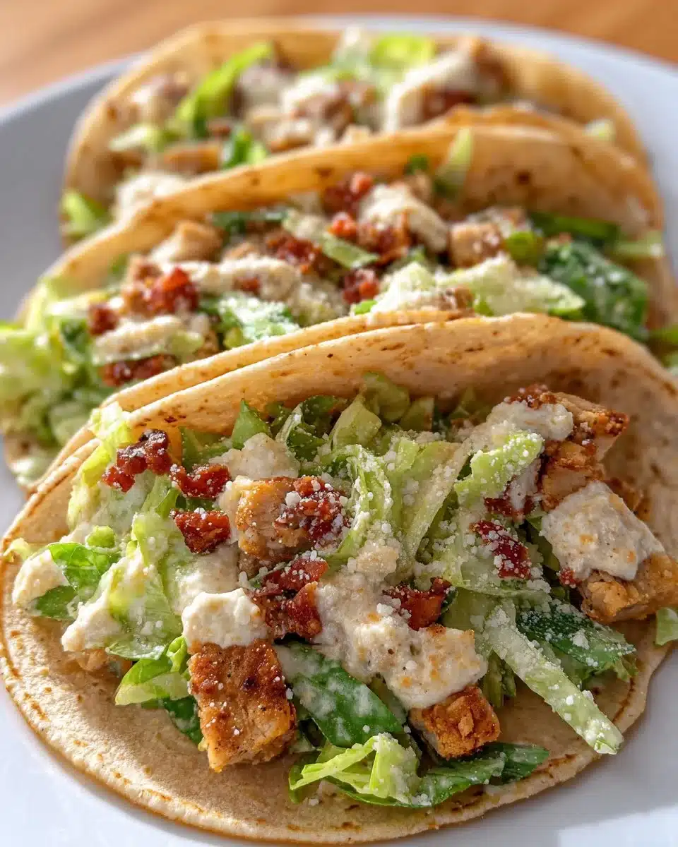 Chicken Caesar Smash Tacos