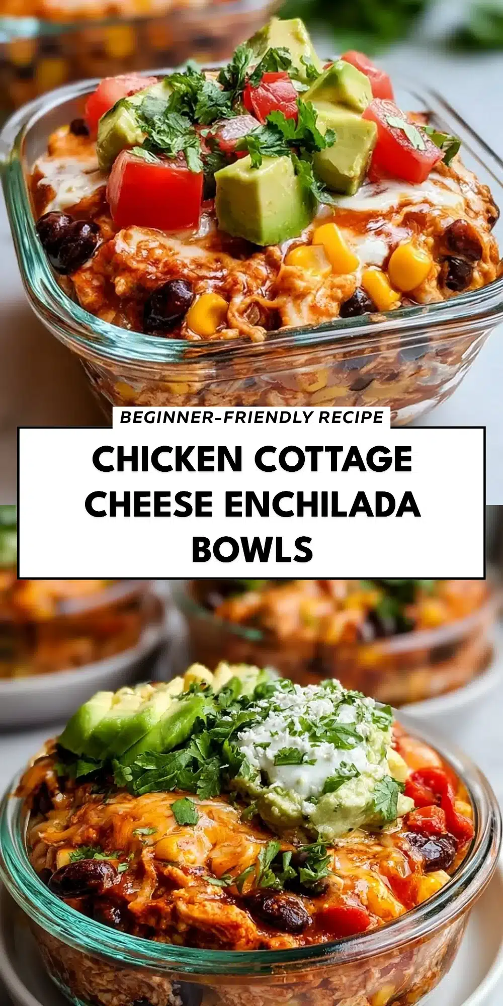 Chicken Cottage Cheese Enchilada Bowls