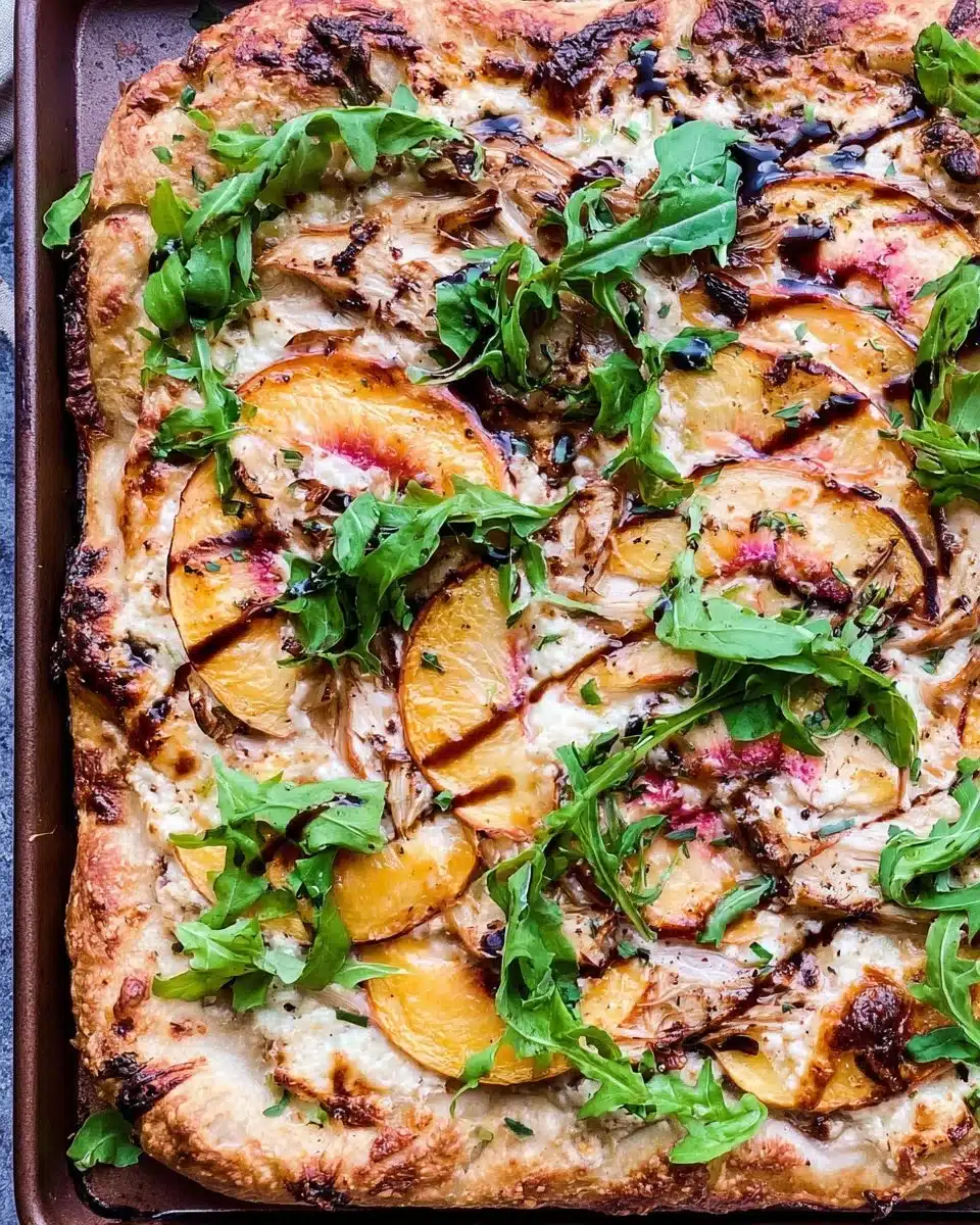 Chicken Peach Ricotta Pizza
