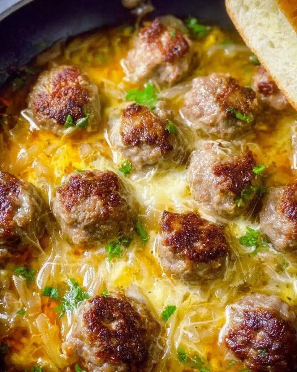 French Onion Meatballs