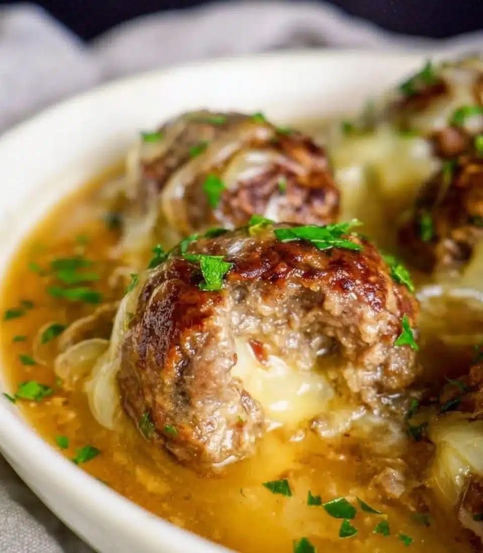 French Onion Meatballs