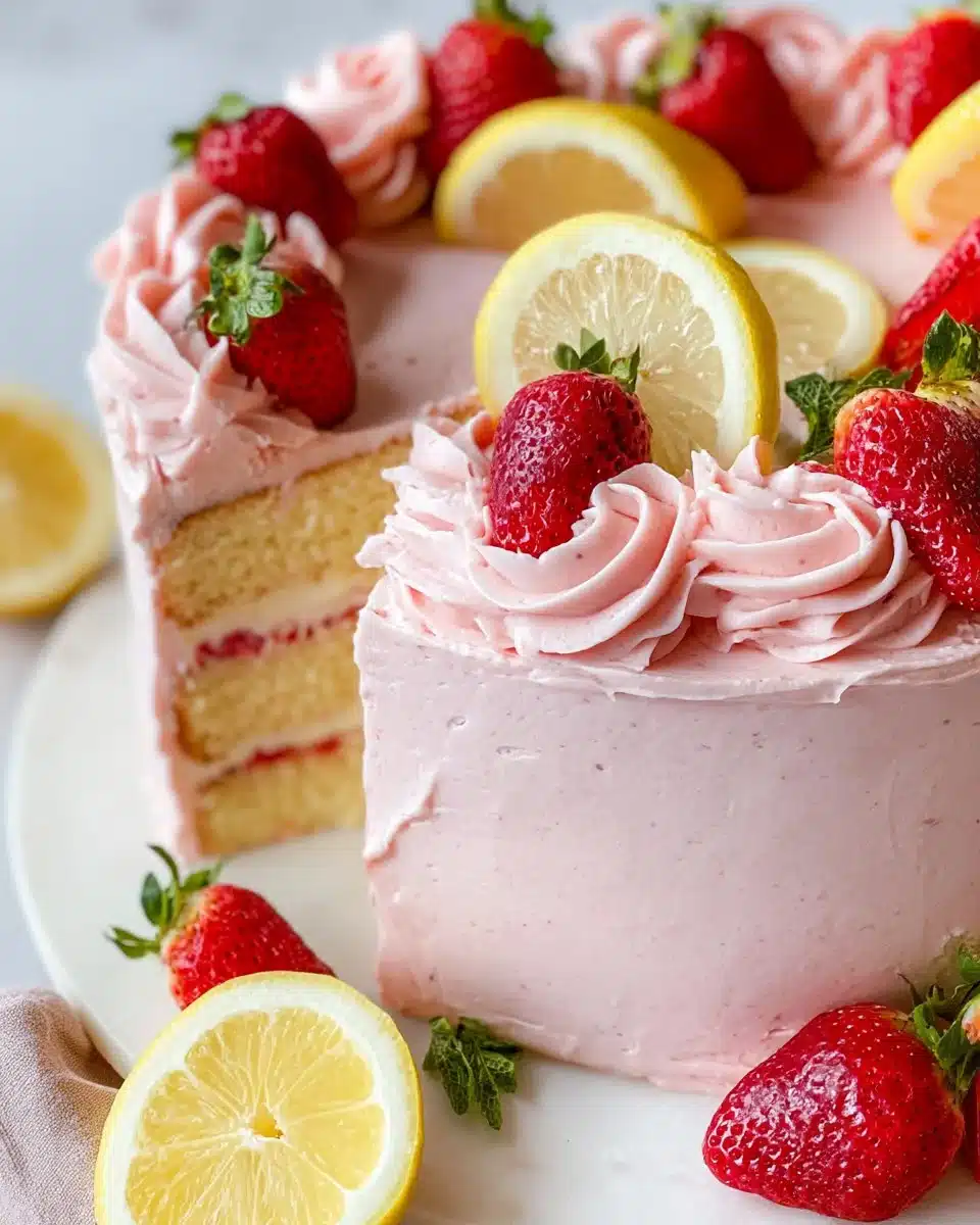 Fruit Layer Cake Strawberry Buttercream