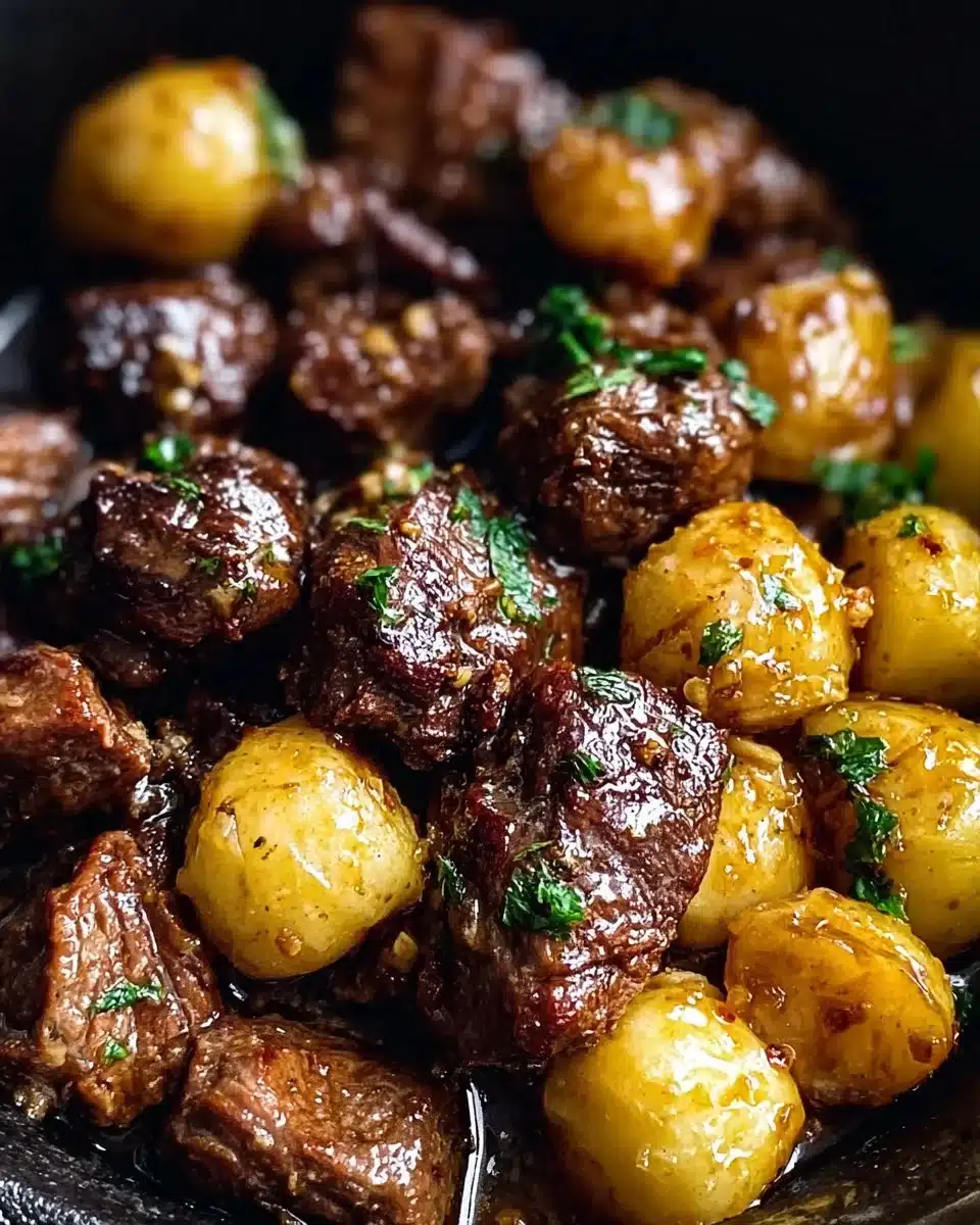 Garlic Butter Beef Bites with Potatoes