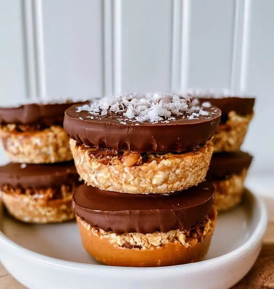Delicious Peanut Butter Oat Cups healthy snack with oats and peanut butter