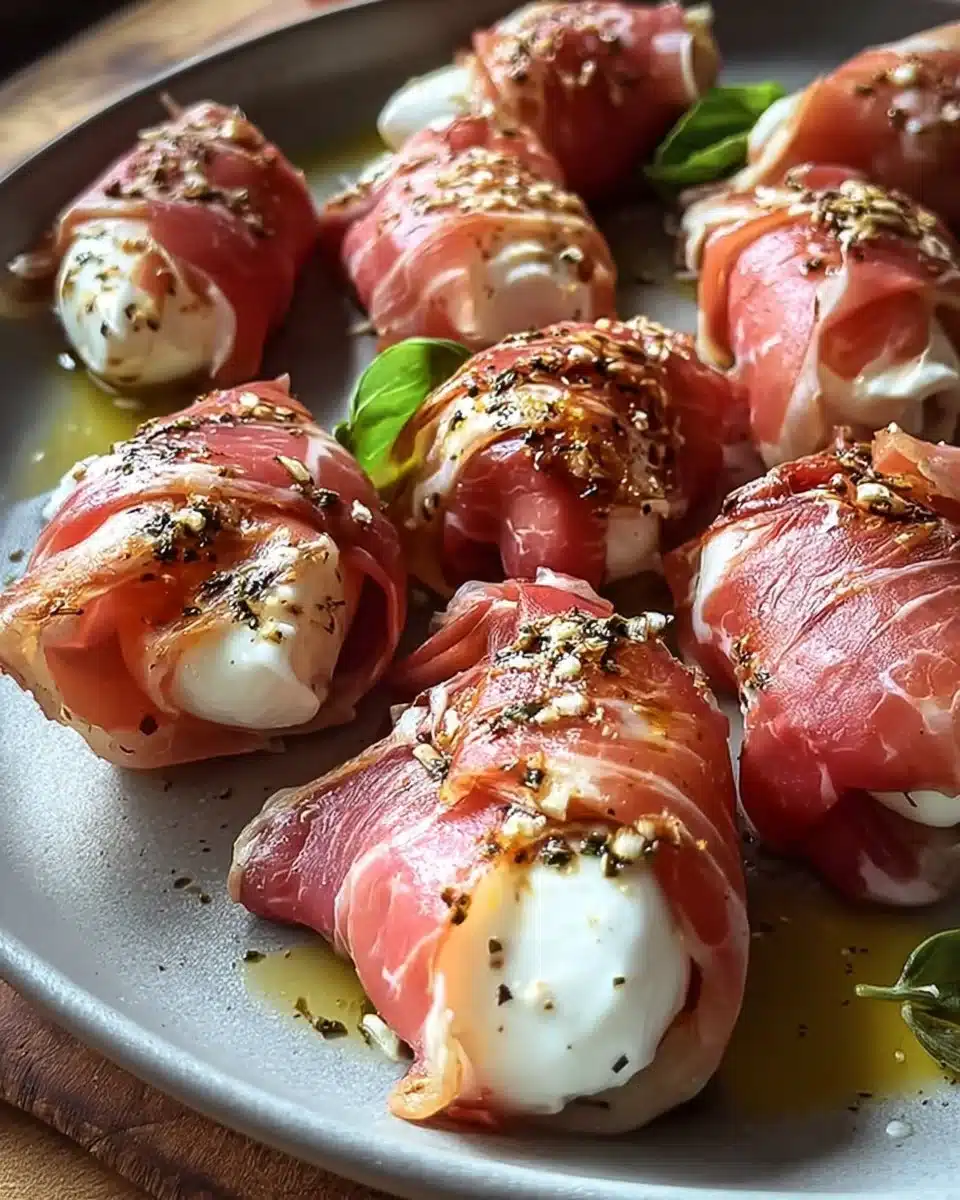 Prosciutto Wrapped Mozzarella Bites