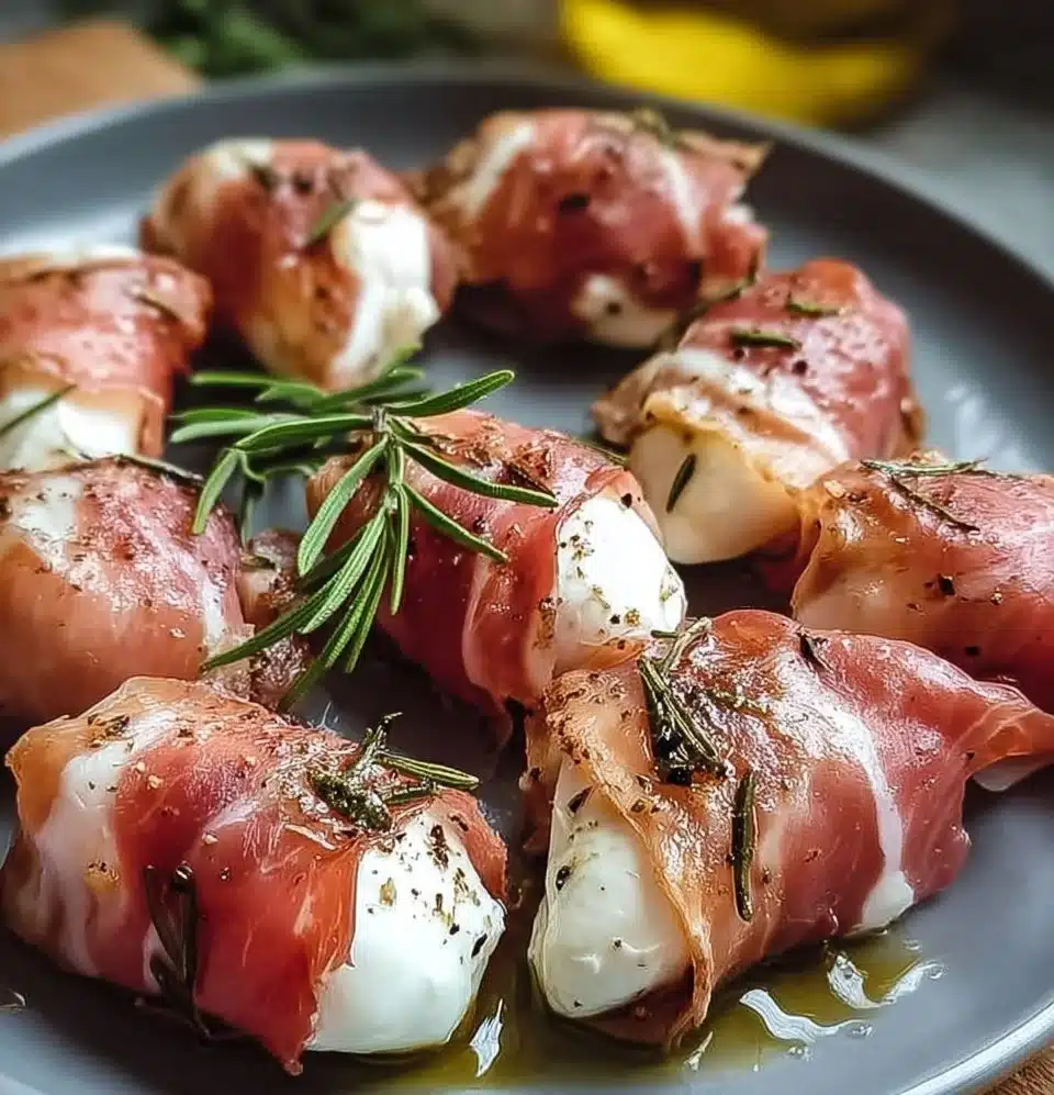 Prosciutto Wrapped Mozzarella Bites