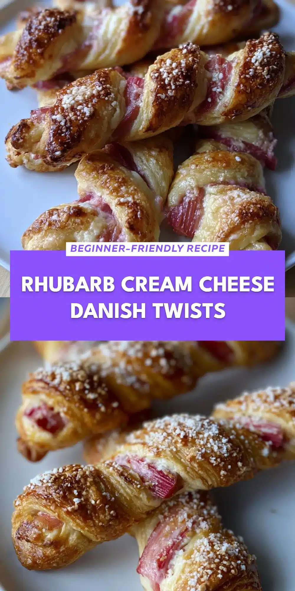 Rhubarb Cream Cheese Danish Twists