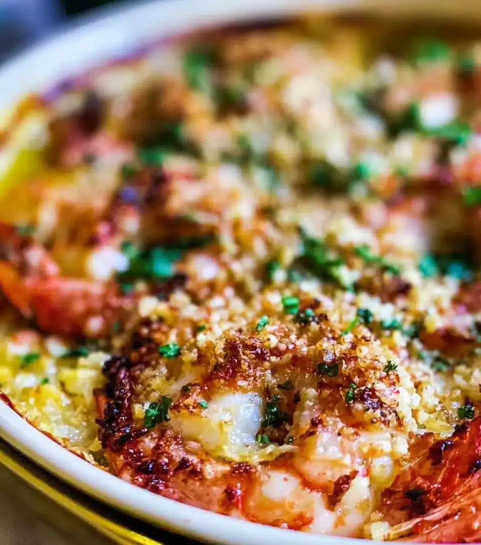 Delicious shrimp scampi with garlic butter sauce and parsley