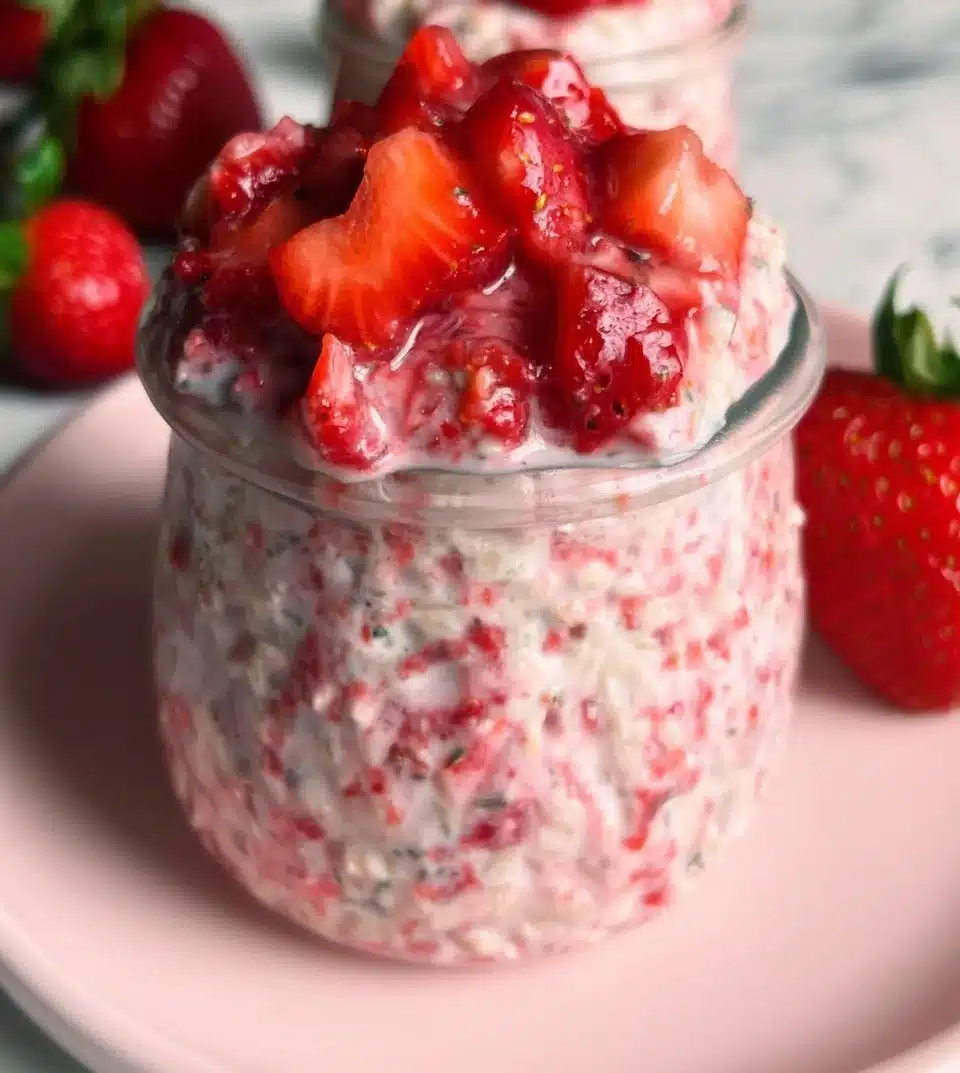 Strawberries and Cream Overnight Oats