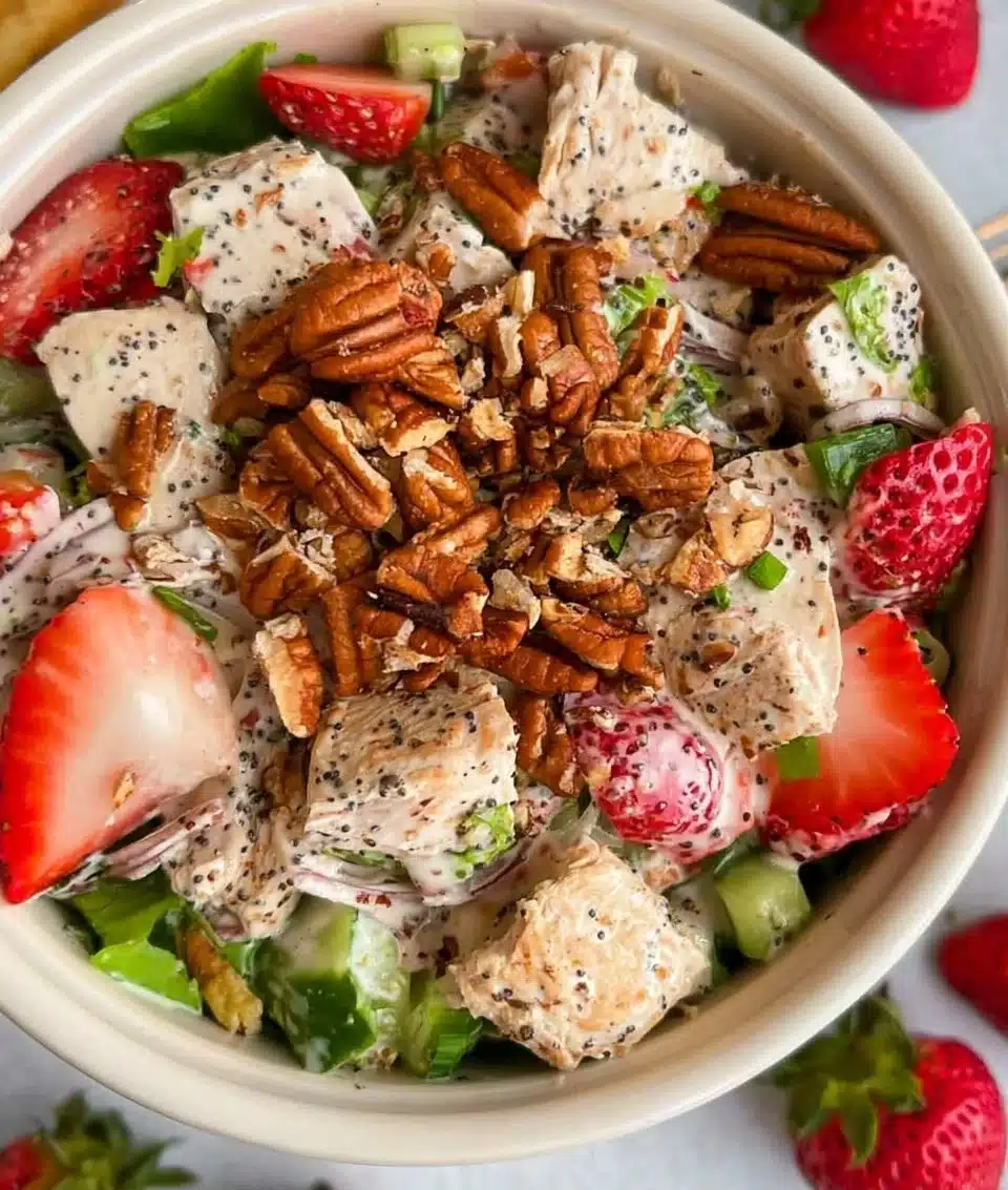 Strawberry Pecan Poppy Seed Chicken Salad