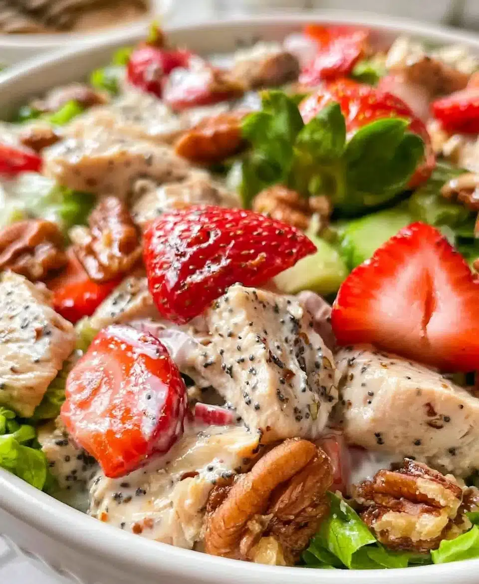 Strawberry Pecan Poppy Seed Chicken Salad