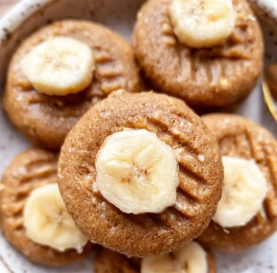 Delicious homemade Banana Peanut Butter Cookies on a plate