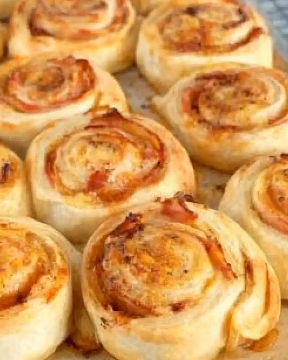 Delicious Ham and Cheese Pinwheels served on a platter