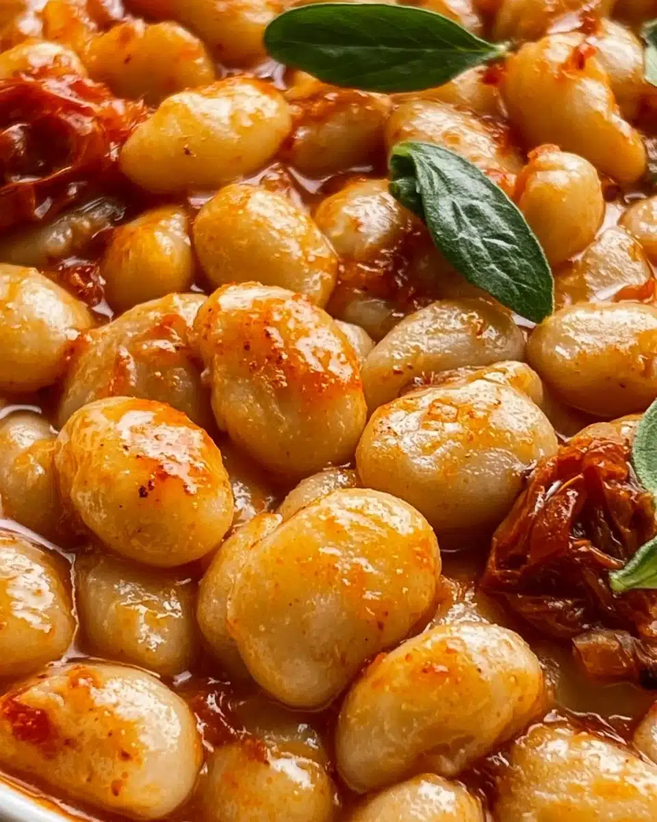 Delicious Marry Me Butter Beans served in a bowl with herbs