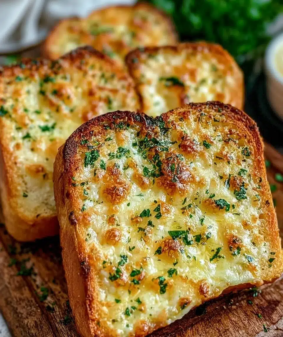 Delicious mozzarella parmesan garlic bread fresh from the oven