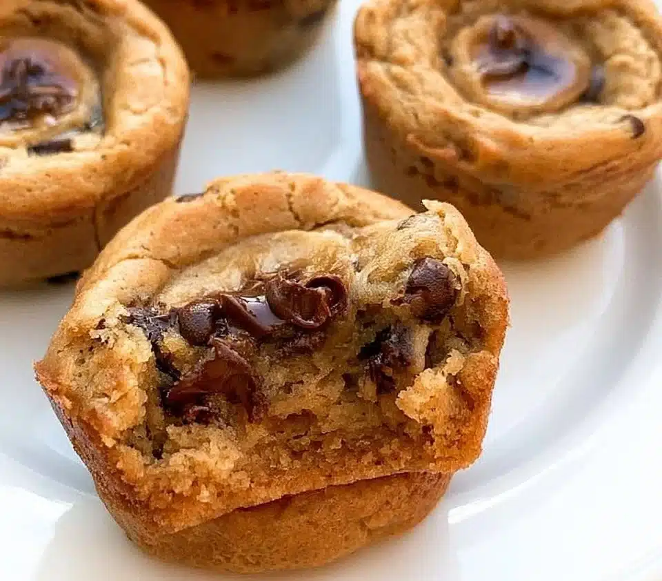 Freshly baked Peanut Butter Banana Muffins on a cooling rack.
