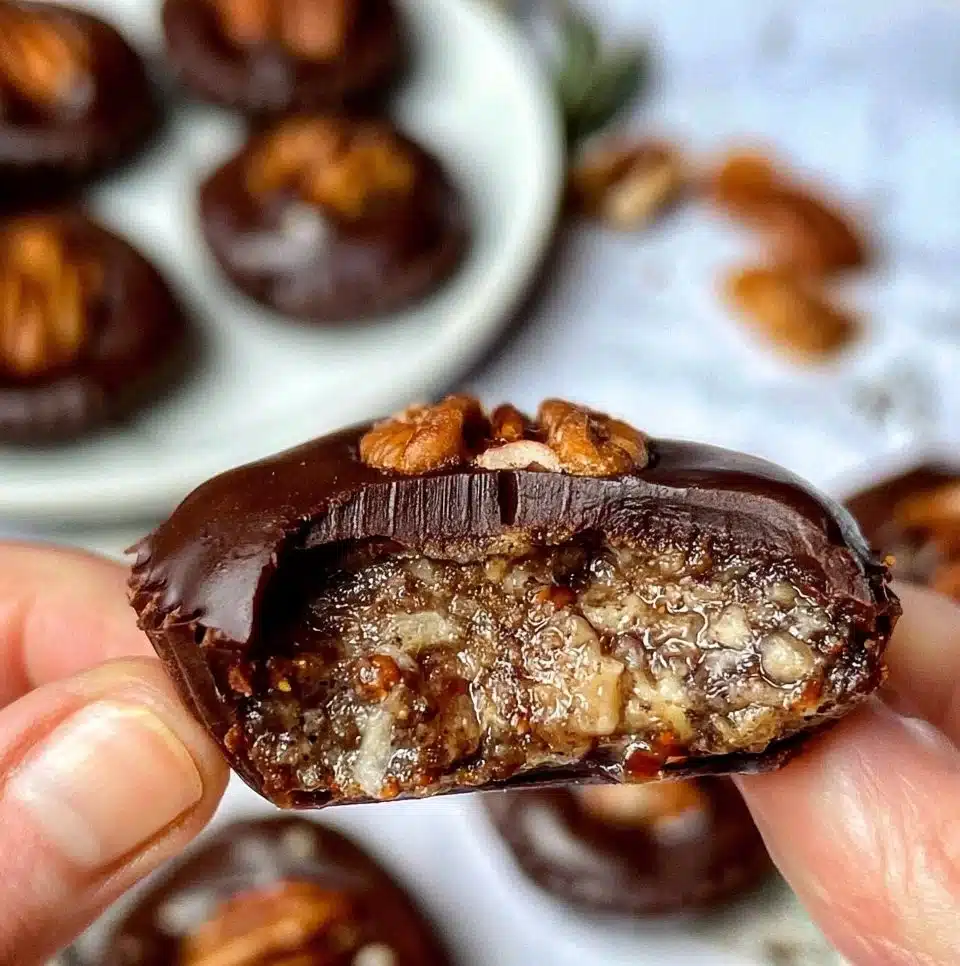 Delicious pecan pie bites served on a plate