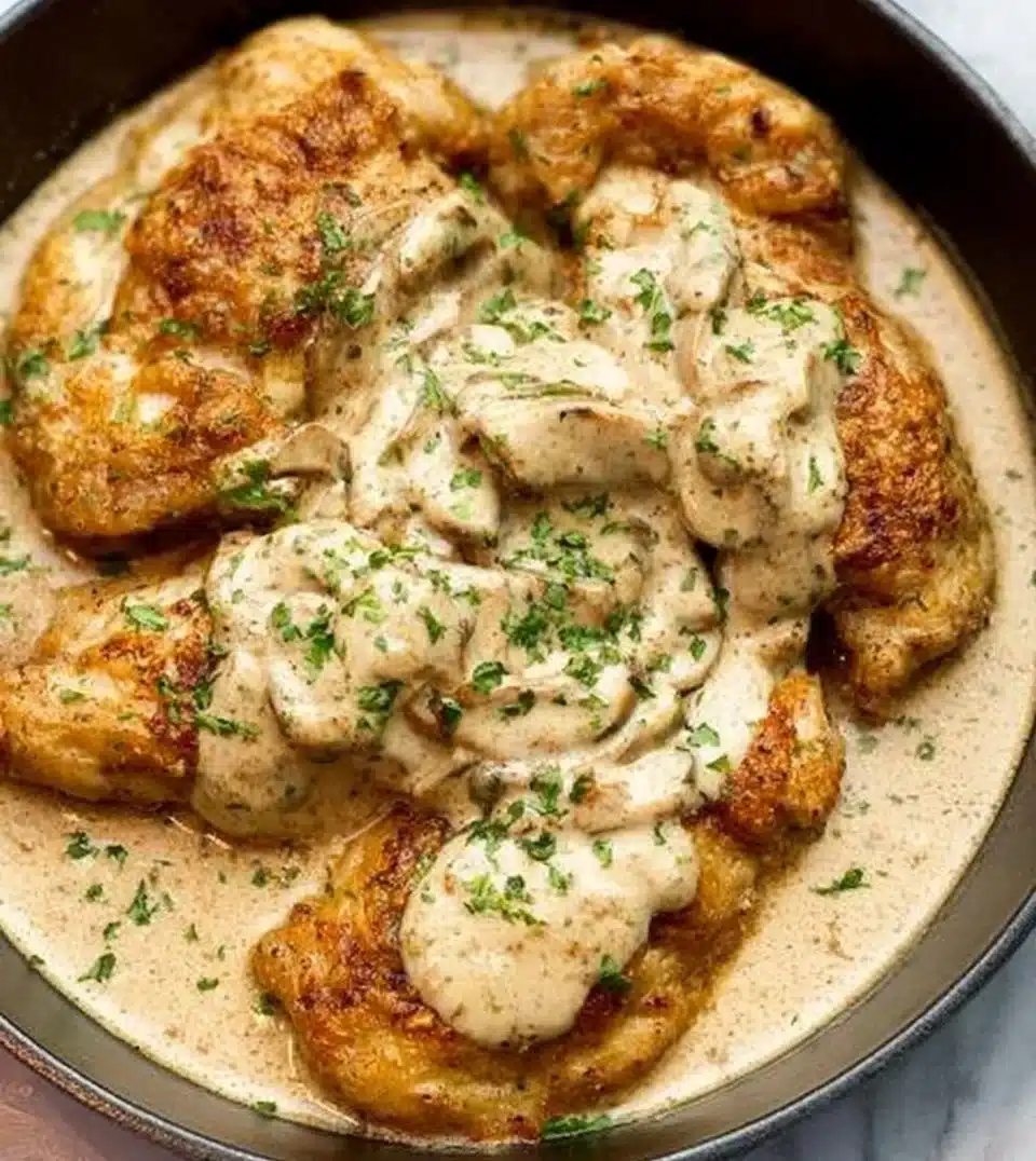 Delicious Sour Cream and Onion Chicken served on a plate