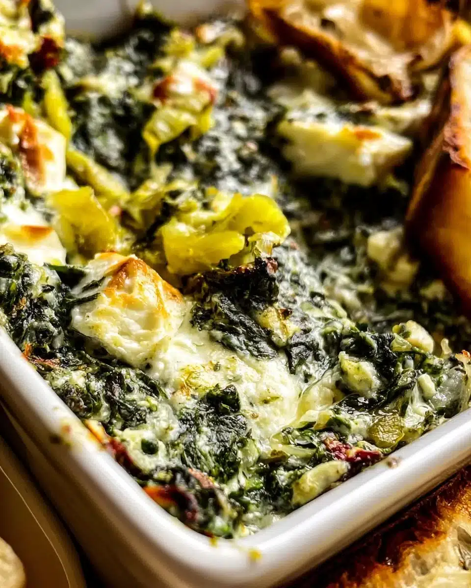 Creamy spinach and pepperoncini feta dip served with fresh veggies