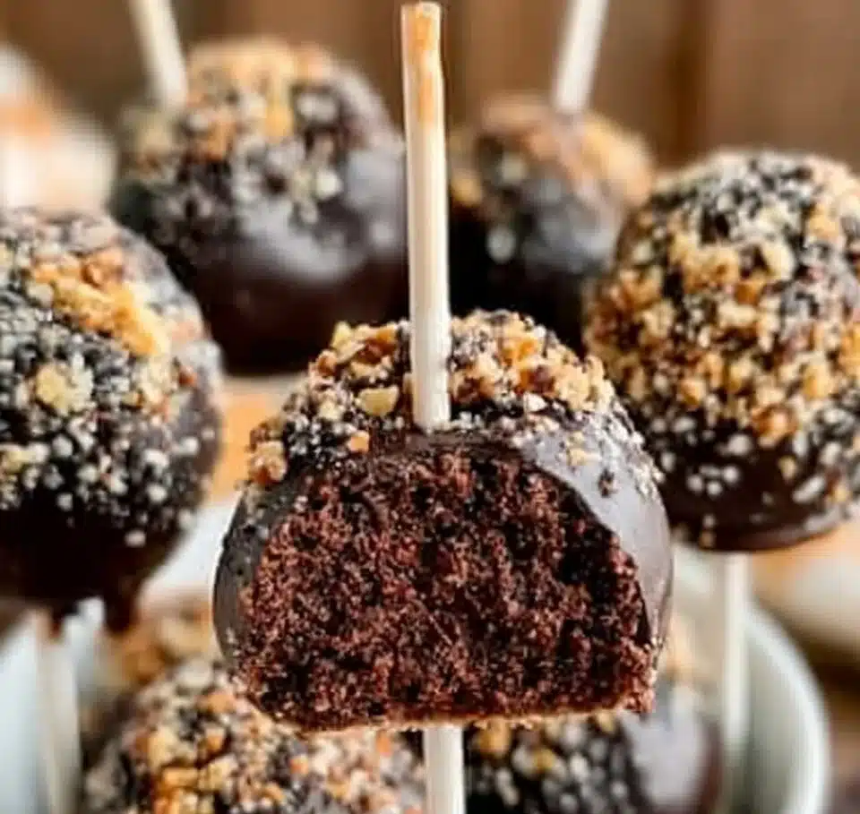 Delicious almond flour cake pops on a decorative plate