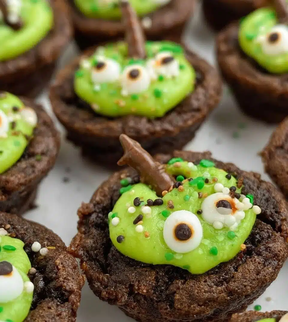 Deliciously spooky Cauldron Cookies decorated for Halloween